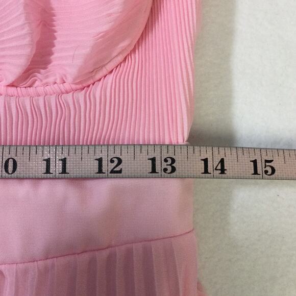 LULU'S SZ M Certainly Lovely Light Pink Pleated Bustier Formal Maxi Dress B84 - Picture 8 of 9
